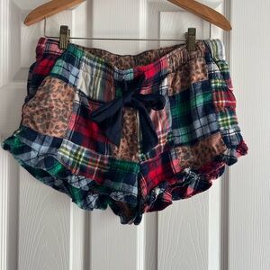 aerie Plaid Patchwork Women’s Sleep Shorts